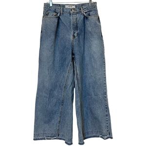 VETIVER WIDE LEG, HIGH RISE JEANS SIZE LARGE /28” WAIST.